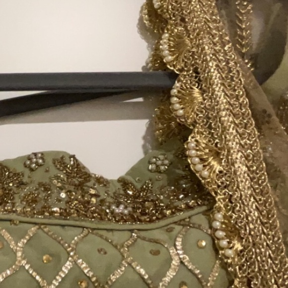 Mint green off shoulder sharara - Picture 3 of 3